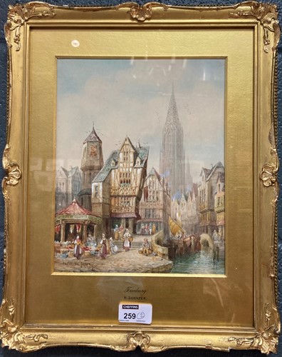 Lot 259 - Henry Schafer, Matines; Freiburg, watercolours,...