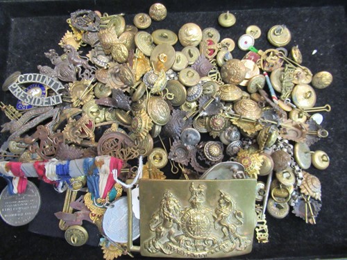 Lot 150 - A Victorian Military brass belt buckle...