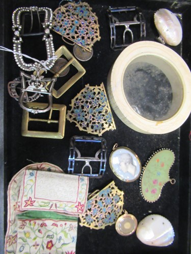 Lot 153 - Victorian 19th century shoes buckles and other...