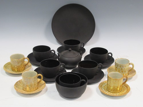 Lot 71 - Four Cantagalli yellow lustre tea cups and...
