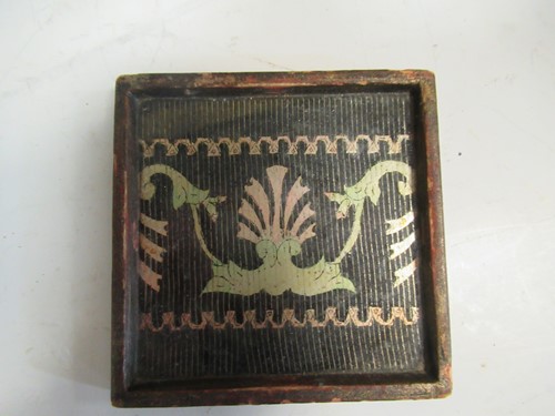 Lot 11 - A small letter box with brass labels, 'Post'...