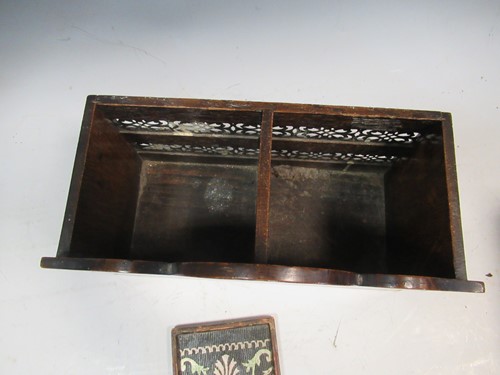 Lot 11 - A small letter box with brass labels, 'Post'...