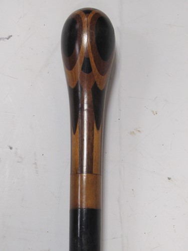 Lot 100 - A specimen topped wooden walking stick 89cm long