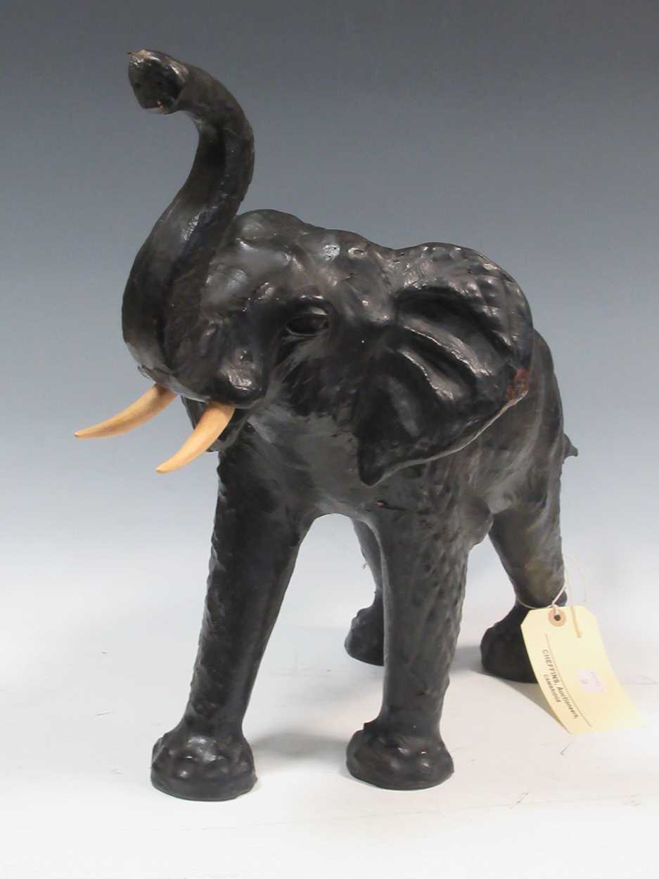 Lot 28 - A leather model of an elephant 48 x 56 x 29cm