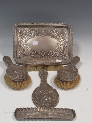 Lot 198 - A silver dressing table set to include three...