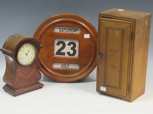 Lot 43 - A small pine tobacco cupboard, branded inside...