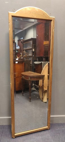 Lot 601 - A gilt wood full-length mirror (converted from...