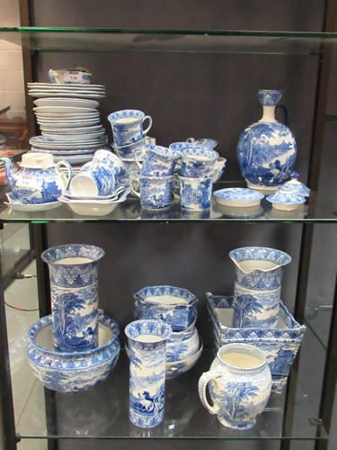 Lot 139 - A large quantity of Cauldon Chariot blue and...