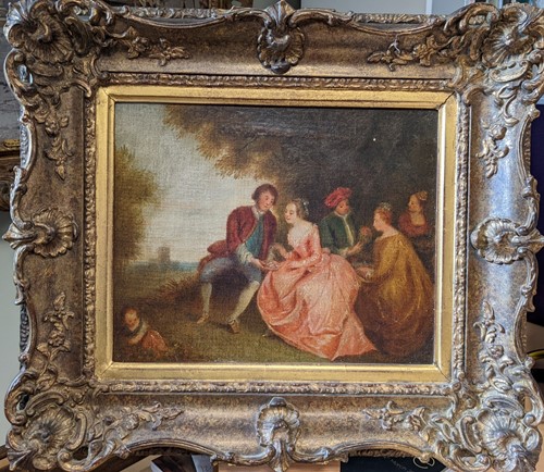 Lot 346 - Follower of Nicolas Lancret, figures...