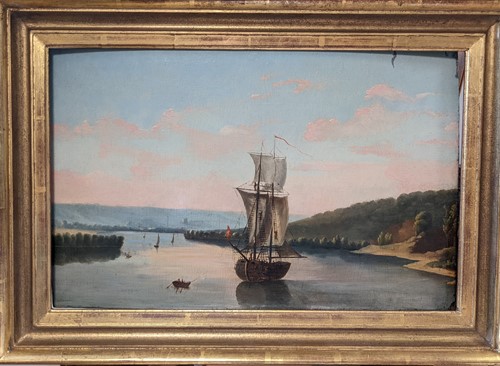 Lot 353 - British Provincial School 18th Century, a ship...