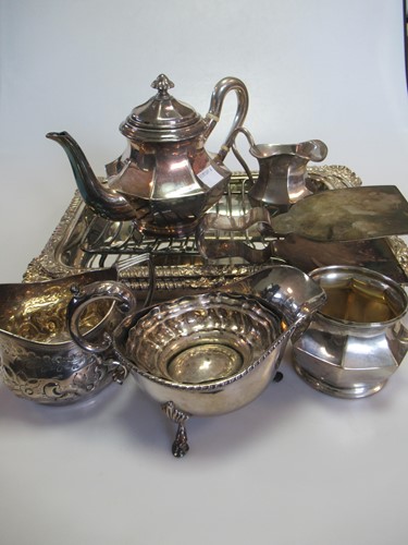 Lot 283 - A German metalwares silver three piece tea set...
