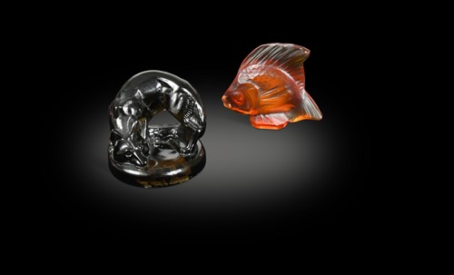 Lot 17 - Renard, an R. Lalique topaz glass seal, designed 1926