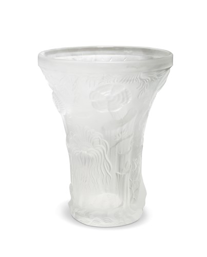 Lot 7 - An Art Deco style moulded glass vase