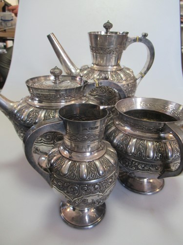 Lot 278 - Four piece silver tea and coffee service...