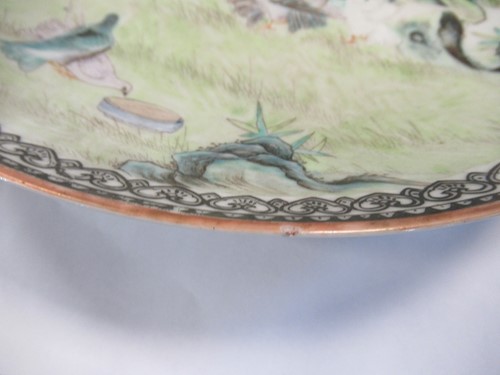 Lot 18 - A Chinese porcelain large saucer dish Republic Period
