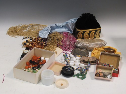 Lot 256 - A quantity of costume jewellery, clothing...