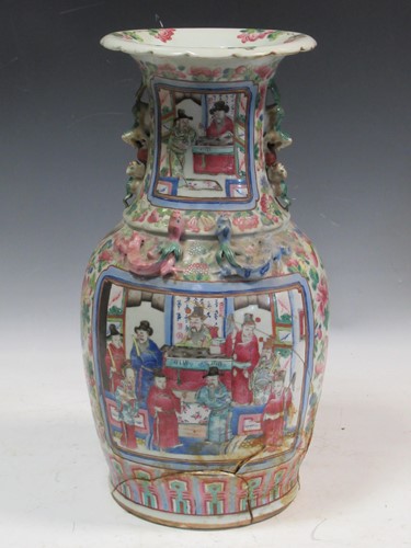 Lot 81 - A Chinese porcelain Canton decorated vase, a.f