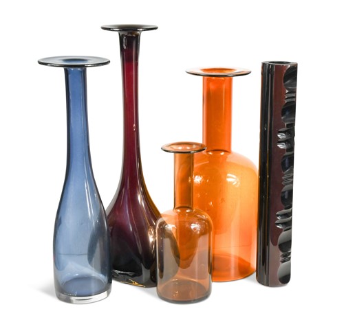 Lot 33 - Otto Breuer (1897-1938) for Holmegaard, two glass Gul vases