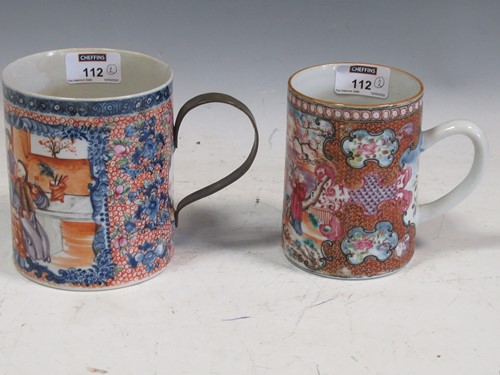 Lot 112 - Two 18th century Chinese export tankards,...