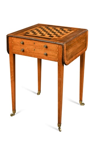 Lot 423 - A marquetry games table, 19th century