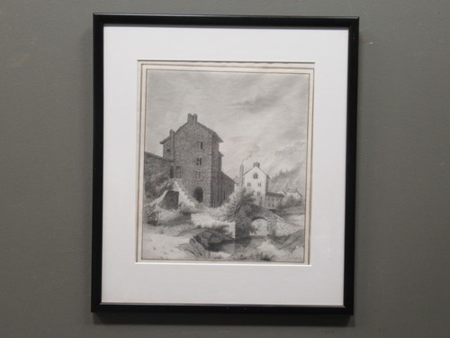 Lot 338 - English School, 19th century pencil drawing of...