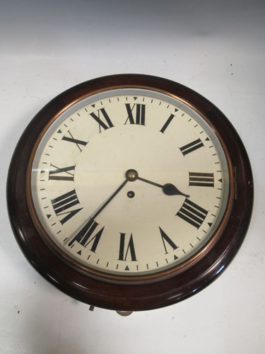 Lot 196 - A mahogany wall clock with Roman chapter ring,...