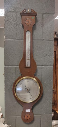 Lot 191 - An Edwardian mahogany banjo barometer, 96cm