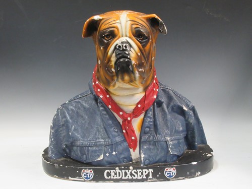 Lot 92 - Cedixsept C17 Jeans, a large plaster Bulldog...