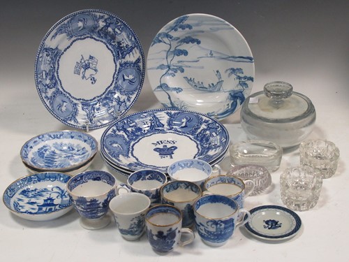 Lot 59 - Two late 19th century 'Mess' printed blue and...