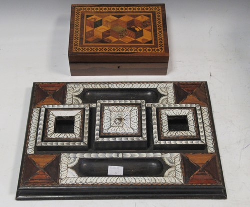 Lot 27 - An Anglo-Indian bone and specimen wood inlaid...