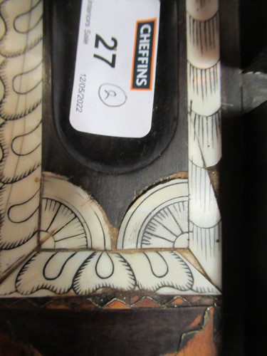 Lot 27 - An Anglo-Indian bone and specimen wood inlaid...