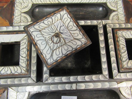 Lot 27 - An Anglo-Indian bone and specimen wood inlaid...