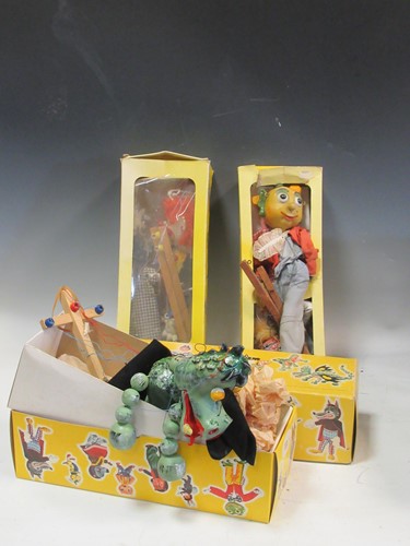 Lot 69 - Four boxed Pelham puppets, together with Mr...
