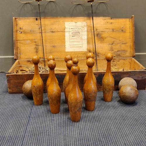 Lot 190 - F.H. Ayres lawn skittles with box