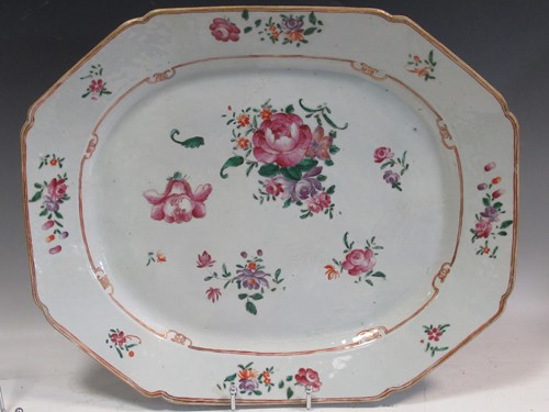 Lot 100 - A large 18th century Chinese Famille Rose...