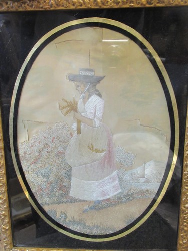 Lot 185 - Two George III needlework pictures, 33 x 26cm...