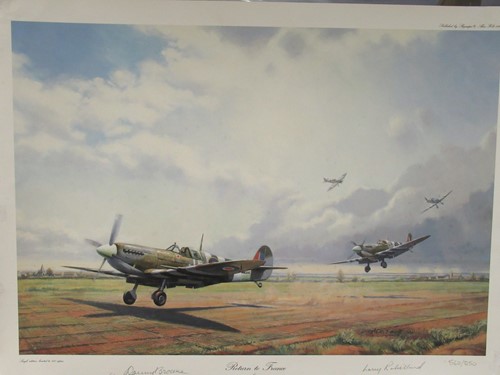 Lot 301 - Five aircraft prints, including We'll Meet...