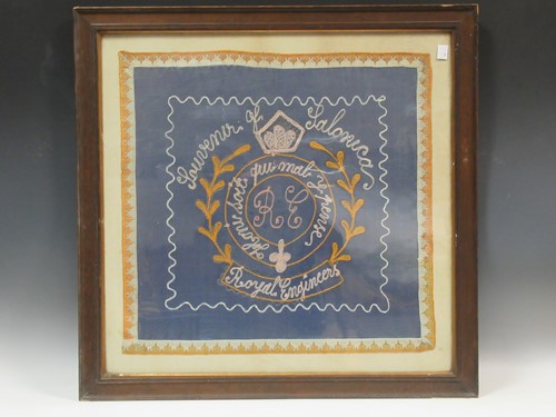 Lot 159 - A WWI Royal Engineers Salonica campaign silk...