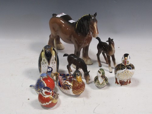 Lot 197 - 6 Royal Crown Derby paperweights together with...