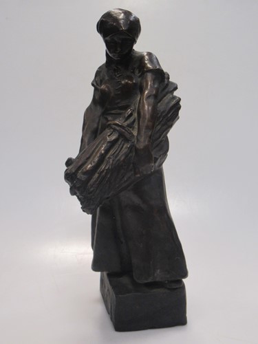 Lot 205 - A bronze figure of a faggott gatherer, 34cm high