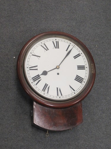 Lot 209 - A 19th century mahogany wall clock, with white...