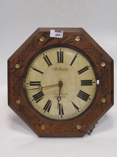 Lot 200 - A 19th century wall clock 'M. Currie -...