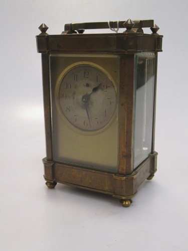 Lot 216 - A 19th century brass carriage clock, with...