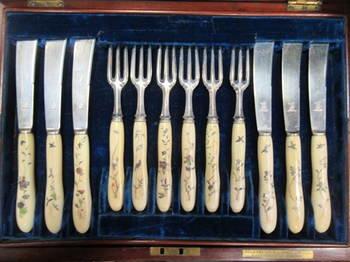 Lot 290A - Twelve 19th century pairs of silver bladed...