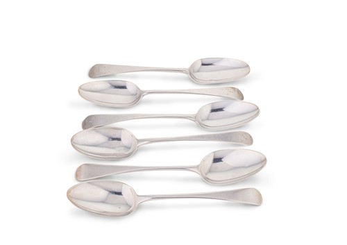 Lot 535 - 3 pairs of George III 18th century silver tablespoons