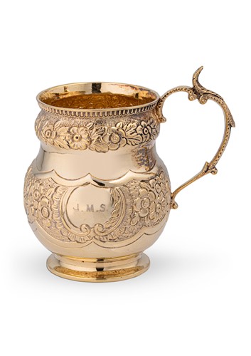 Lot 697 - Dublin - A Victorian silver gilt christening mug