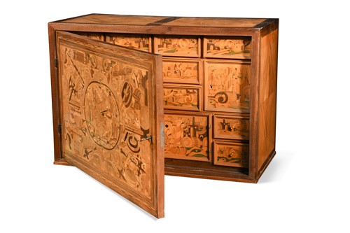 Lot 420 - A South German marquetry cabinet, 17th century
