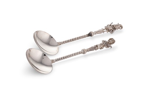 Lot 579 - A pair of Victorian silver novelty serving spoons