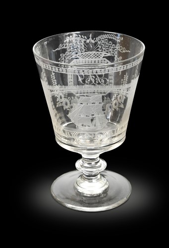 Lot 446 - A Sunderland Bridge small glass rummer