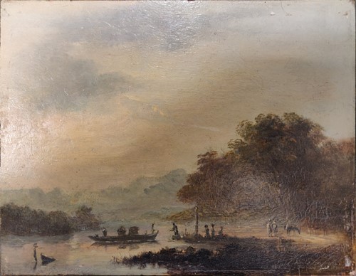 Lot 287 - Follower of Jan Both The Ferry Boat oil on...